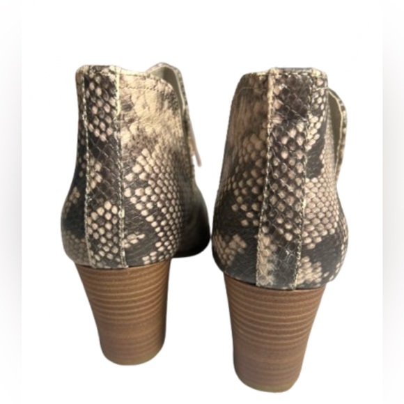 Fergalicious Faux Snakeskin Print Ankle Booties, Size 7 - Picture 3 of 8